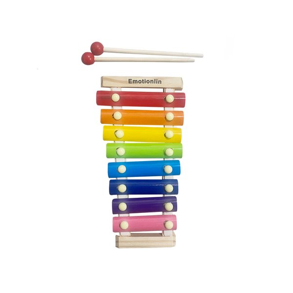 Emotionlin Colorful Wooden Xylophone for Kids Fun and Educational Musical Toy Develop Their Rhythm Music Skills Mallets and Songbook Included