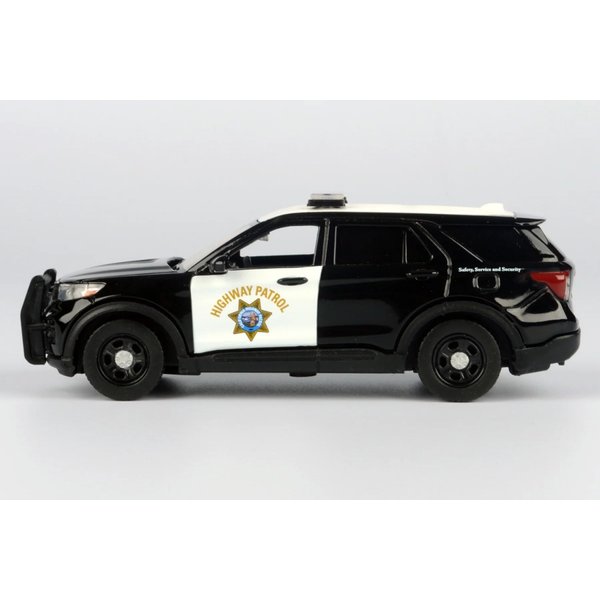 2022 Police Interceptor Utility Highway Patrol Black and White Law Enforcement and Public Service Series 1/43 Diecast Model Car by Motormax 79497