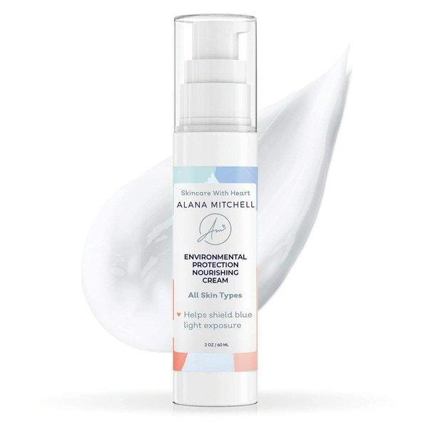 Alana Mitchell Blue Light Protection Face Moisturizer – Face Cream to Shield from Harmful Blue Light Damage – Facial Moisturizer Cream w/Jojoba Oil & Aloe Vera – Facial Skin Care Products (2 oz)