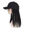 AliRobam Hat Wig Pre-Twisted Passion Twist Hair Braids with Baseball Cap Synthetic Bomb Twists Hair Wig Hat Adjustable Black Baseball Hat Wig for Black Women (14inch, 1B)