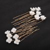 Teyglen Bride Wedding Hair Pins Flower Bridal Hair Clips Decorative Hair Jewelry Accessories Handmade Gold Silver White Flower Hair Pieces for Women Flower Girls (Pack of 12) (Gold)