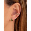 Small Gold Hoop Earrings for Women 14K Gold Plated Hoops Tiny Hypoallergenic Cubic Zirconia Cartilage Gold Huggie Hoop Earrings for Teen Girls (Green)