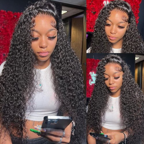 28 Inch HD Transparent Water Wave Lace Front Wigs for Women 13x4 Curly Lace Front Wig Pre-Plucked with Baby Hair 180% Density