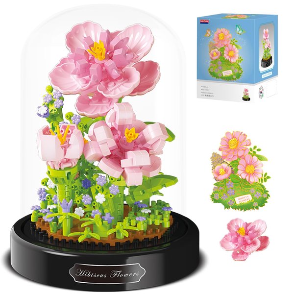 OLTLYUNH Flower Bouquet Building Set,Adults Mini Plant Bonsai Tree Friend Set,Botanical Collection Gift for Kids,Home Decor Flower Kit Building Block,Valentines New Year Birthday Gift for Boys Girls