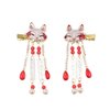 GUDEKIKL 2Pcs Cartoon Animal Tassel Hairclips, Vintage Chinese Hanfu Hairpin, Creative Bead Tassel Hair Barrettes, Japanese Cosplay Props Women Headwear