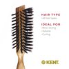 Kent LC8 Half Radial Hair Brushes for Women Curling and Styling Hair Brush Made of Cherrywood - Black Natural Boar Bristle Hairbrush Adds Volume to Shoulder Length Hair - Salon Style Pure Wood Brush