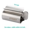 Toothpaste Tube Squeezer - Set of 3 Toothpaste Squeezer Rollers, Metal Toothpaste Tube Wringer Seat Holder Stand XYKEEY (Sliver)