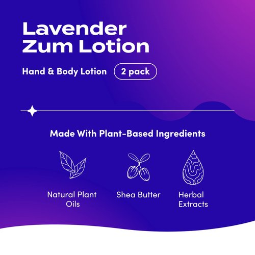 Zum Indigo Wild Hand & Body Lotion - Natural Hand Lotion for Dry Hands - Body Lotion for Women & Men - Body Moisturizers Include Shea Butter, Jojoba Oil & More - Lavender Scent - 6 fl oz (2 Pack)