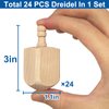 AMENON 24 Pack Hanukkah Wooden Dreidel, 3 Inch Blank Natural Wooden Chanukah Dreidel DIY Project Painted for Hanukkah Party Games Hanukkah Decorations