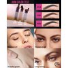 Peel Off Tattoo Eyebrow Gel-2Pcs Brown Tattoo Peel Off Eyebrow Gel Tinted, Long Lasting Waterproof Transfer-proof Tattoo Brow Peel Off Tinted Gel Brow Last Up to 3 Days, with Brow Stencil & Brush-02#