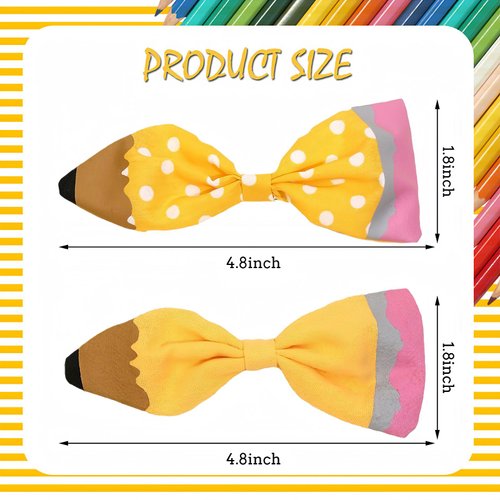 Back To School Hair Clips For Girls Hair Bow Clips Hair Accessories For Girls, Pencil Bow Hair Clips, Girls' Hair Accessories School Theme Hair Clips Preschool Hair Clips