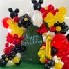 Red Black Yellow Balloons, Cartoon Balloons Black Yellow Confetti Party Balloons Decoration Easy Use Suitable for Themed Party Baby Shower Kids Birthday Holiday Parties