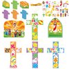 30 Sets Easter Jesus He is Risen Craft Kits for Kids DIY Easter Religious Crosses Art Craft Make a Easter Jesus Resurrection Scene Ornament Spring Christian Creative Art Projects, Kids Party Favors
