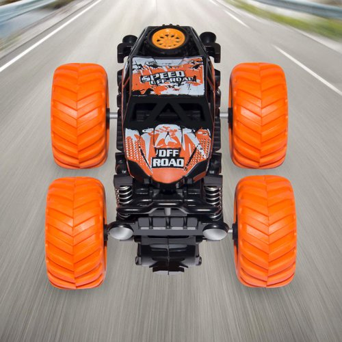 4 Pack Monster Truck Toys for Boys and Girls - Friction Powered Push and Go Toy Cars, Inertia Car Toy Set Stunt Toy Vehicles, Birthday Party Supplies for Toddlers Kids Ages 3+