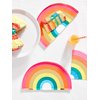 Talking Tables RAIN Happy Birthday Rainbow Shaped Plates Party Decorations, Pack of 12, Width 24cm, 9", Gold Foil and Mixed Colors