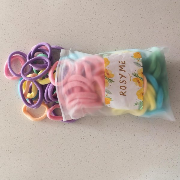 ROSYME 100 Hair Ties Macaron Multi-Colors Elastic Ponytail Holders, for Children Girls