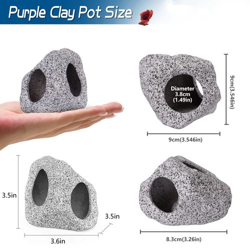 Ameliade Aquarium Decorations Cave Betta Fish Tank Accessories Rock Cave Decor for Shrimp Cichlid Hiding Breeding Small Fish Bowl Hide Decoration Betta Toys Hideout Stones House（Medium）