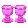WHOLELIFEOBJECTS Glass Eye Wash Cup with Engineering Design to Fit Eyes for Effective Eye Cleansing - Eye Shaped Rim, Snug Fit Set of 2 (Pink)