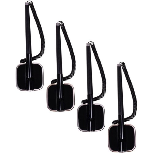 SoftRound 4 Pcs Desktop Gel Ink Pen/Counter Pens with Adhesive-Backed Base, Black Ink, Random Color