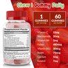 Strawberry Flavored Vitamin B Complex Gummies - B Complex with Vitamin C - Supports Nervous System and Boosts Energy Levels - Assists with Cognitive Function - Great Tasting and Easy to Swallow