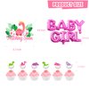 Mpanwen Girl Dinosaur Baby Shower Decorations, Pink Dinosaur Dino Party Supplies Decor for Girl Showers Birthdays with Banners Cake Topper Cupcake Topper Balloons