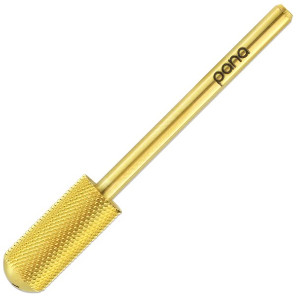 PANA 3/32" Shank Size Smooth Top Small Barrel Gold Carbide Extra Fine Grit - Nail Drill Bit for Dremel Machine