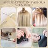 Yuxung 2500 Pcs Hair Extensions Micro Rings Links Beads and 5 Rolls Hair Extensions Sewing Thread and 10 Pieces C/J/I Needles Hair Extension Kit for Human Hair Extensions Hand Sewing Wig DIY Craft