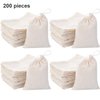 Tatuo 200 Pack Muslin Bags Burlap Bags Muslin Drawstring Bags Sachet Bag Multipurpose Drawstring Bags for Tea Jewelry Wedding Party Favors Storage