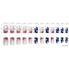 24Pcs 4th of July Press on Nails Short Square Fake Nails American Flag French Tip Design Stick on Nails Full Cover Patriotic Day Acrylic Artificial Nails Independence Day Glue on Nails for Women Girls