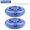 WHEELGOO Rear 80mm Light Up White Flashing 3-Wheeled Kid Scooter Replacement Wheels Compatible with Micro Globber Lascoota Kick Scooter, 2-Pack (Blue)