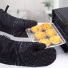 Piduules Set of 4 Oven Mitts and Pot Holders, 482 F Heat Resistant Hot Plate Moving Non-Slip Gloves for BBQ, Grill, Baking, Cooking, Oven, Microwave (Black)