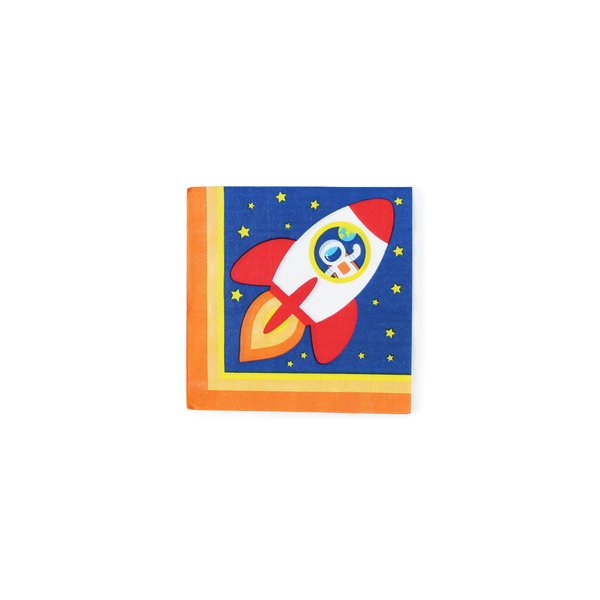 Space Party Napkins, 24 ct | Outer Space Party Napkins | Galaxy Party | Kids Space Themed Party Tableware | Rocket Ship Napkins