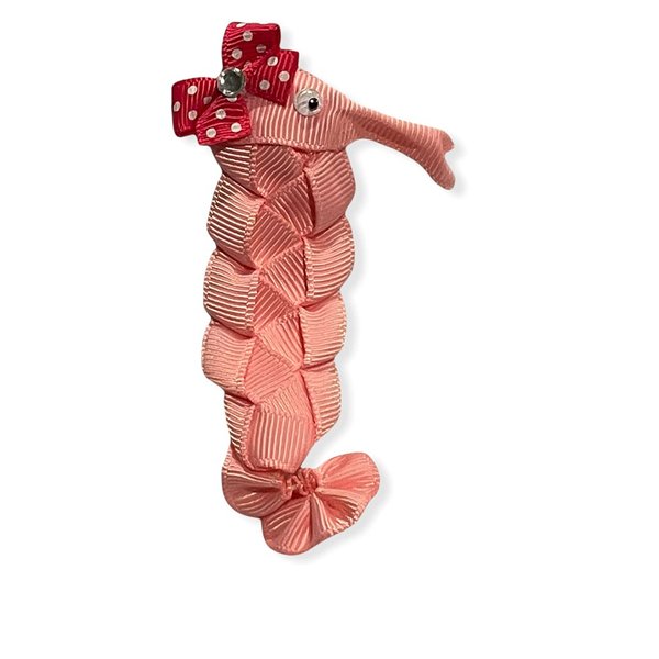 Seahorse Hair Clip, Seahorse Decor, Ribbon Sculpture, Girls Hair Accessory, Preppy Gifts, Seahorse Gifts, Nautical Hair Clip