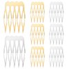 20PCS Small Hair Side Combs French Teeth Hair Combs for Women 5 Teeth Tiny Hair Clip Combs Silver and Gold Plain Blank Crafting DIY Slide Combs Bridal Wedding Veil Comb for Fine Hair