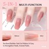 SAVILAND 10ML Builder Nail Gel in A Bottle: 6 Colors 5-in-1 Sheer Pink Gel Builder Set Nail Strengthener Extension Gel Kit Hard Gel for Nails Thickening & Repair, as Gift for Women