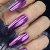 Purple Chrome Nail Powder Mirror Effect Metallic Dust Holographic Glitter Glazed Manicure Decoration Reflective Pigment for DIY Gel Polish Nail Art, Resin Craft, Gifts