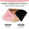 2 Pcs EVAOUXIU Triangle Powder Puff for Face Powder, Soft Plush Setting Powder Puff, Velour Cosmetic Foundation Blender Sponge Beauty Makeup Tools (Black&Pink)