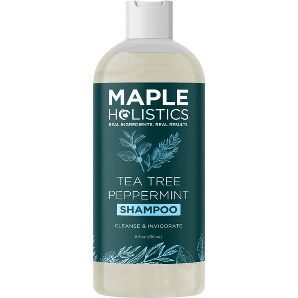 Tea Tree Shampoo Sulfate Free - Clarifying Shampoo for Build Up and Flakes with Peppermint Oil and Tea Tree Essential Oil for Dry Scalp Treatment - Tea Tree Mint Shampoo for Oily Hair and Scalp