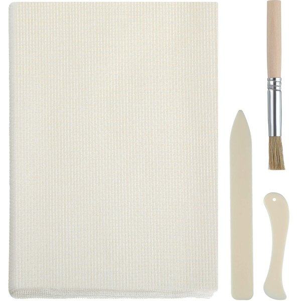 Book Binding Cloth Kits, Includes 39 Inch Book Binding Cloth 2 Pieces Bone Folder Tools and 1 Glue Brushes Repair Cloth Material for Repairing Binding of Old Books