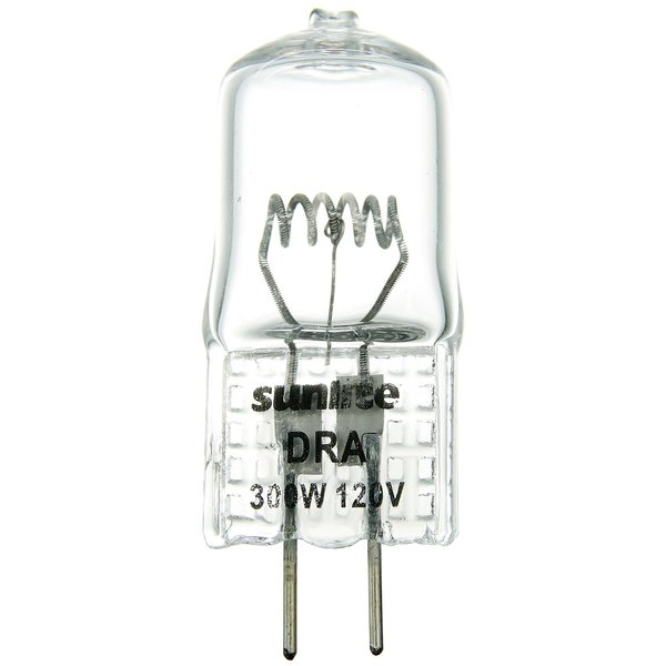 Sunlite DRA 300W/T4/120V/CL/G6.35 300-watt 120-volt Bi-Pin Based Stage and Studio T4 Bulb, Clear