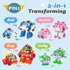 Robocar Poli Roy Transforming Robot, 4" Transformable Action Toy Figure Vehicles, Firetruck Emergency Vehicle Playset, Holiday Birthday Rescue Fire Truck Car Toys Gift for Boys Girls Age 1 2 3 4 5
