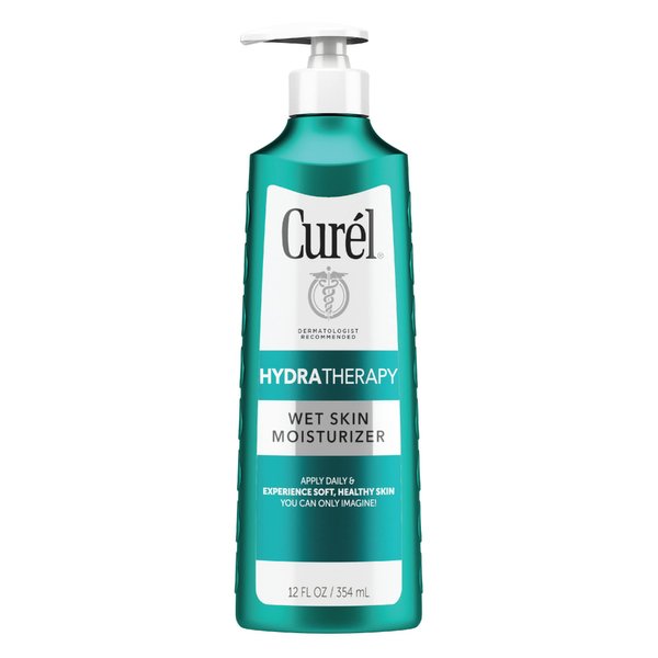 Curel Hydra Therapy In Shower Lotion, Wet Skin Moisturizer for Dry or Extra-dry Skin, with Advanced Ceramide Complex, 12 Oz, Pack of 2