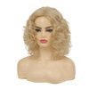 Tseses Blonde Curly Wigs for Women Shoulder Length Wig Natural Shaggy Synthetic Hair Heat Resistant Cosplay 80s Costume Wig with Wig Cap