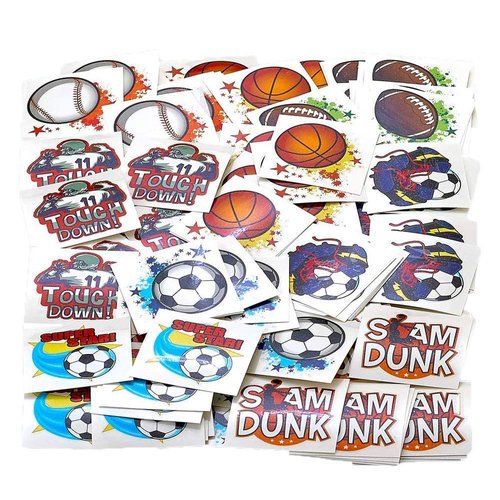 The Dreidel Company Sports Temporary Tattoos, Great For Birthday Party Favors, Classrooms, Favor & Goody Bags, And Party Supplies, 2" Inches Assorted (144-Pack)