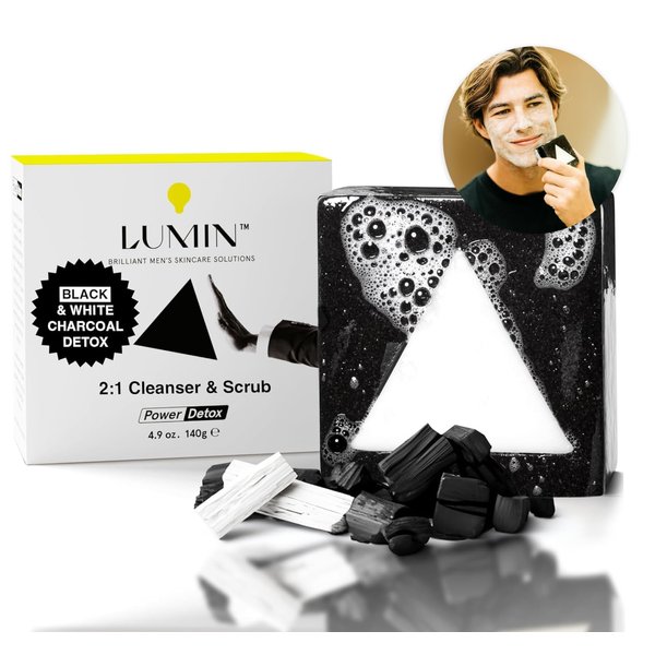 Lumin Men's Face Scrub Soap - Premium Bar Soap for Men, Ideal for Daily Face Cleansing and Pack of Men's Soap Bars