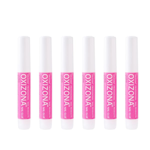 Oxizona Nail Glue Super Strong Nail Glue for Acrylic Nails Press on Nails Professional Nail Glue for Nail Tips Fake Nails False Nails Long Lasting Glue for Stick On Nails Broken Nails 0.07oz 6Pcs