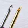 2 Pcs Embroidery Needle Pen and Threaders Wooden Handle Embroidery Pen Set Sewing Embroidery Punch Needle Weaving Tools for DIY Craft Stitching Applique Embellishment