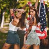 Aresvns Independence Day Temporary Tattoo 32 Sheets,USA Flag Sleeve Tattoo,Red White and Blue Party Supplies, 4th of July, Memorial Day, Labor Day Decorations Patriotic Tattoos