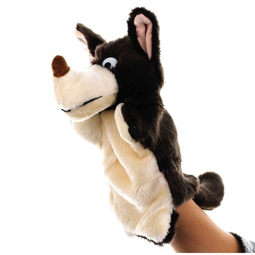 Wolf Hand Puppets Plush Animals Toys for Imaginative Pretend Play Storytelling Gifts for Kids Brown