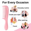 HYOUJIN 3 Pocket Wide Tooth Comb Set,Small Hair Wide Tooth Combs Detangling Shower Combs Wet Brush Detangle Comb for Curly Hair,Wet Hair,Thick Hair,Travel Pocket Wide Comb for Women,Men(Pink)